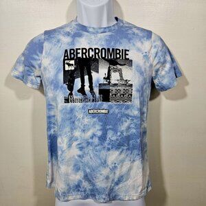 Abercrombie NEW YORK Branded BLUE Tie Dye Tee, Crew Neck, Size KIDS 13/14   (56)